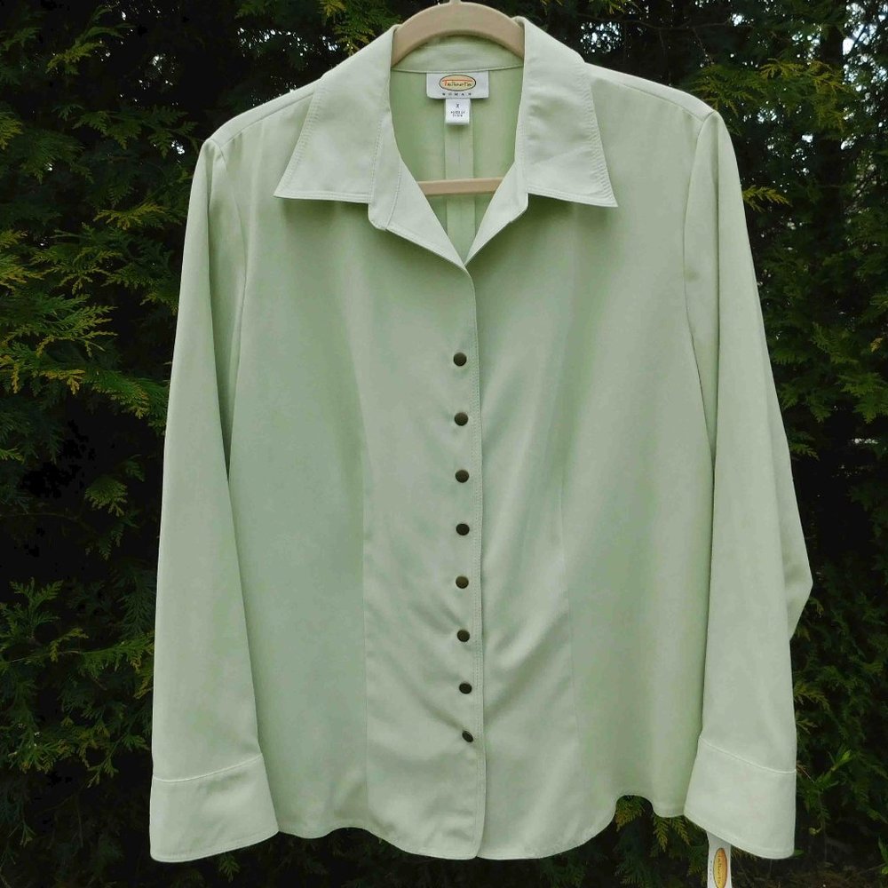 Talbots Woman Smooth Faux-Suede Snap-Front Top  NWT